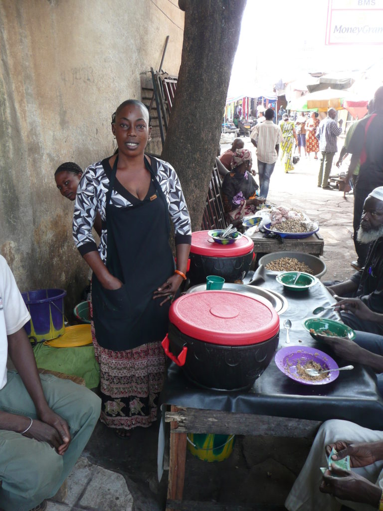 One of Senegals more pleasant imports: N'day, who sells the classic delicious senegalse dish Thieuboudienne