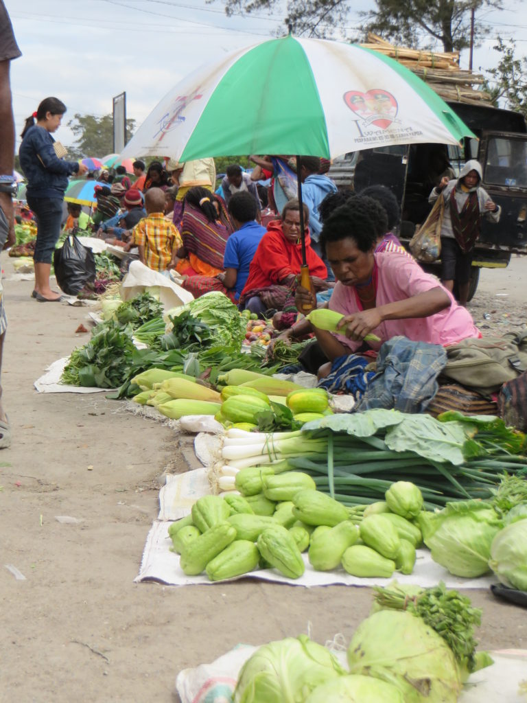 Stocking up in Wamena market before the adventure