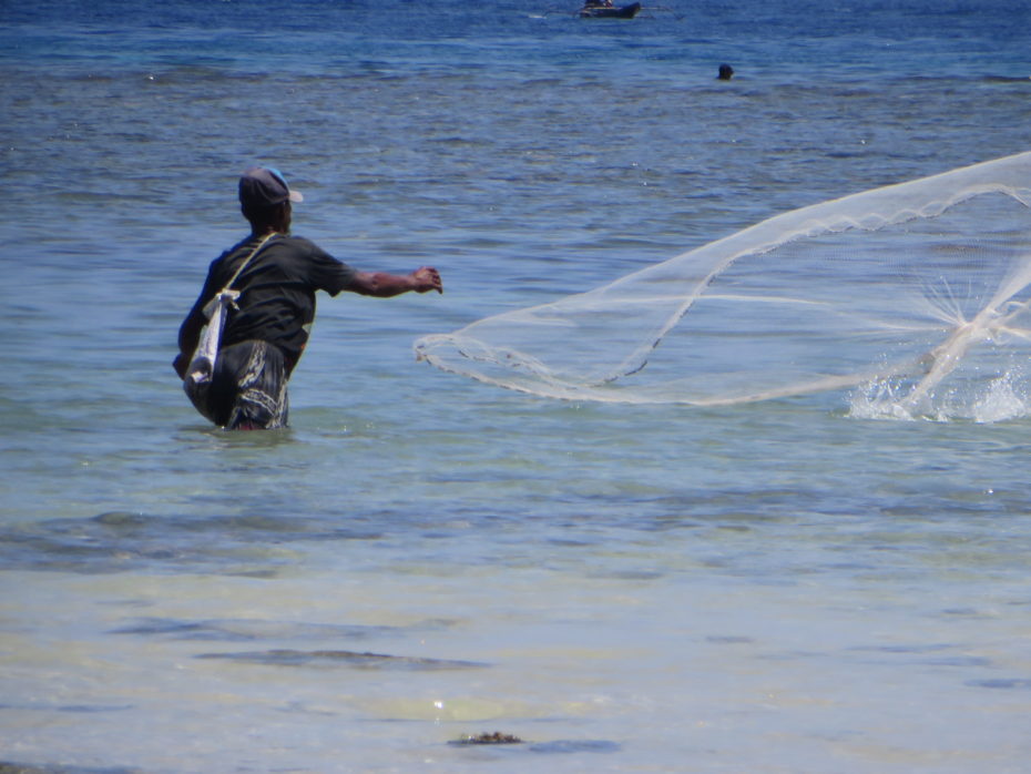 Typical Timorese beach user