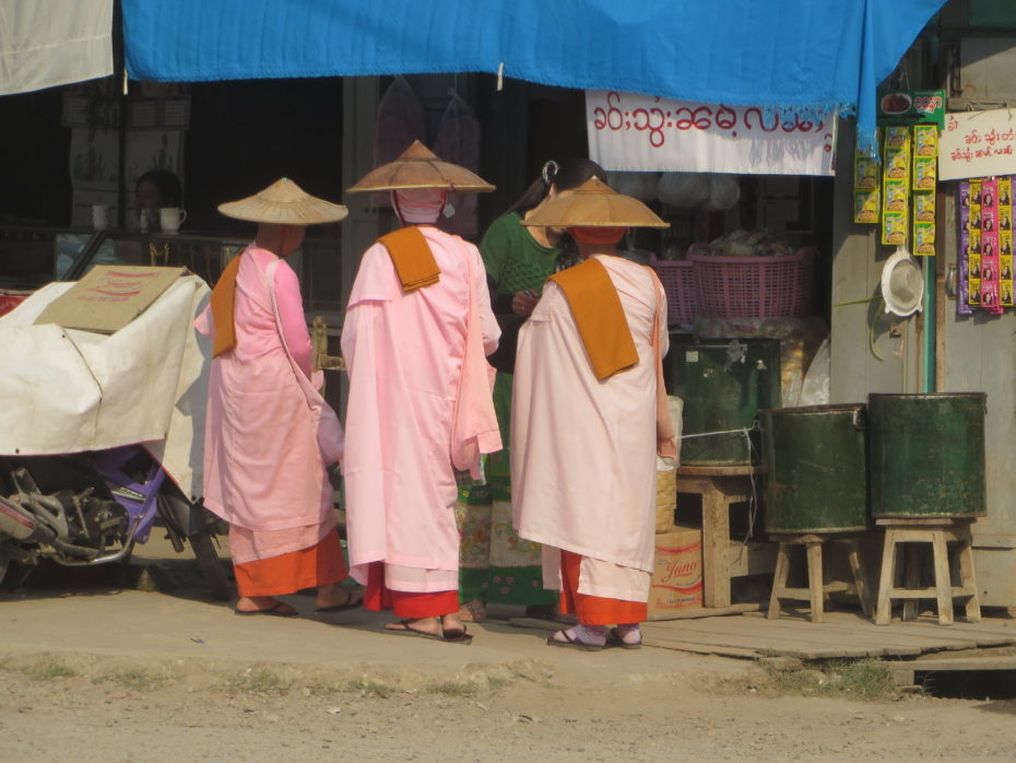 The nice side of Buddhism - nuns collecting alms