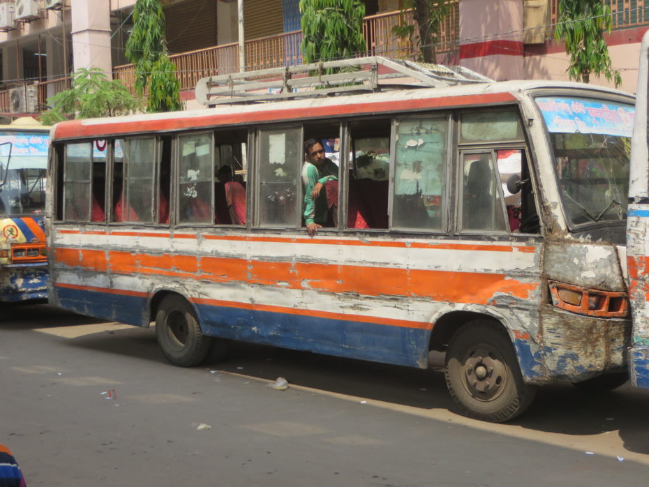 A certain amount of vehicle to vehicle contact is an inherent part of driving styles in Dhaka