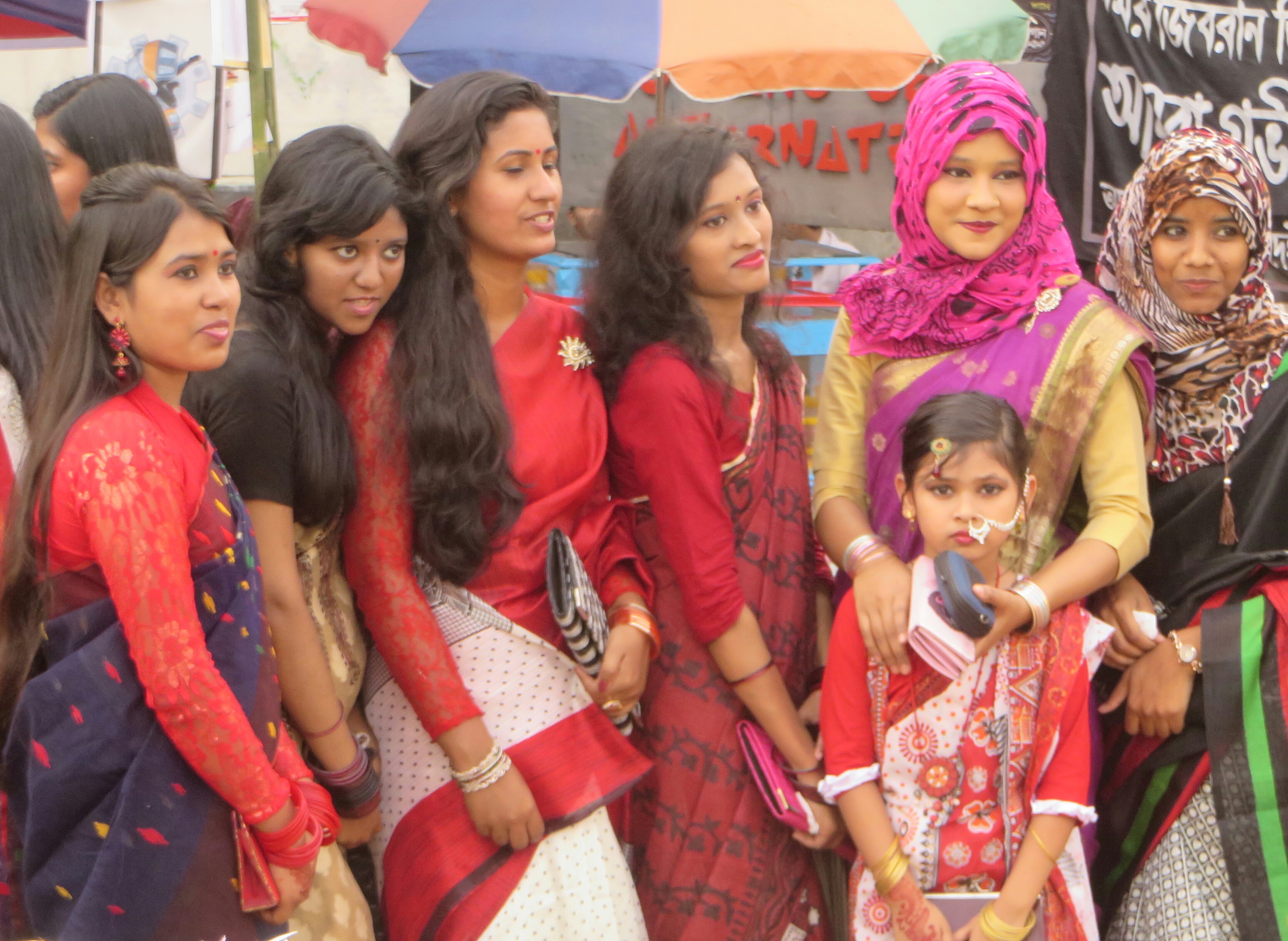 Muslim and Hindu girls at Bengali new year in Sylhet