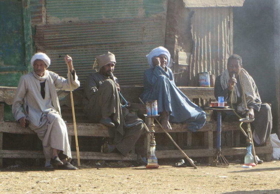 A well deserved smoke and a cup of tea after a hard morning bashing camels